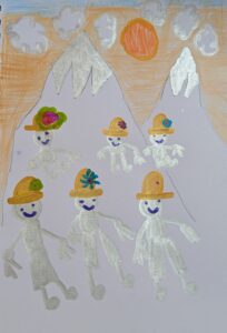 Picture of the Week: The Grateful Statues drawn by: Dusty age 5 from the UK